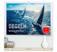 Segeln - schöne Momente (hochwertiger Premium Wandkalender 2026 DIN A2 quer), Kunstdruck in Hochglanz: Sonne, Wind und Wellen bis zum Horizont.