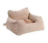 Seggiolino Auto Flamingo Megan Beige Per Cani Piccoli, Comfort Sicuro, Lavabile