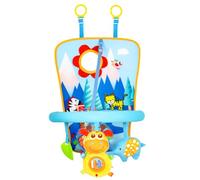 Seggiolino auto giocattolo regolabile rivolto verso il retro, giocattolo sensoriale con specchio, centro attività da viaggio per auto, gioco e calci per bambini da 0 a 6 mesi, regalo di compleanno per