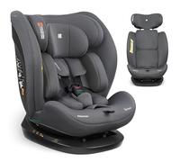 KikkaBoo i-Size i-Explore 2, 40-150 cm, Gruppo 0 1 2 3, ISOFIX, da 0 a 12 anni, reclinabile, 14 posizioni poggiatesta, cuscino riduttore, imbracatura a 5 punti, grigio