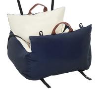 Seggiolino Auto per Cani Piccoli con Guinzaglio di Sicurezza Sfoderabile e Lavabile in Cotone e PP Blu