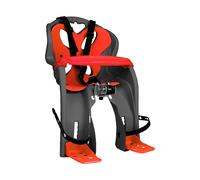 Seggiolino Bici Anteriore Antracite Barra Protezione Imbottitura Rossa per Manubri 22-25mm Fino 15kg