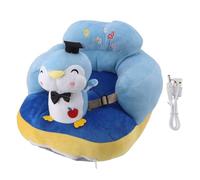 Seggiolino di Supporto Per Bambini, Seggiolini di Supporto Per Imparare a Sedersi Per Bambini Anti Caduta Anti Rotazione Laterale Peluche Ricaricabile Per Bambini Che Impara a Sedersi(Pinguino Blu)