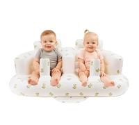 Seggiolino gonfiabile per bambini gemelli dai 3 mesi in su, sedia da pavimento gonfiabile side-by-side, per sedersi, con pompa ad aria integrata, seggiolone gonfiabile per neonati - Twins Bear