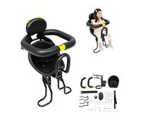 Seggiolino per bicicletta per bambini, 40 - 56 cm, lunghezza regolabile, portata massima 35 kg, con asta di protezione per pedali ammortizzante di età compresa tra 1 e 5 anni, per mountain bike, city