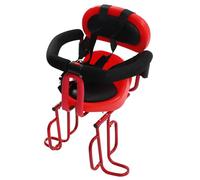 Seggiolino per bicicletta per bambini con guardrail a forma di U e schienale e poggiapiedi, rimovibile per bambini da 6 mesi a 6 anni (rosso)