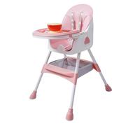 Seggiolone 2 in 1 per neonati e bambini con 1 set di posate, facile da montare, per ragazzi e ragazze a partire dai 6 mesi-6 anni (rosa)