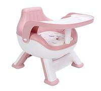 Seggiolone da Pranzo per Bambini, Supporto Stabile, Vassoio a Doppio Strato, Cuscino Cigolante, Seggiolone per Pappa da Pavimento per Bambini, Forte capacità Portante per Interni