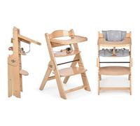 Seggiolone Evolutivo Pieghevole MS Full Plus Naturale con Cuscino Grigio