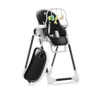 Seggiolone Pappa Regolabile e Pieghevole - 7 Livelli Diverse, Schienale Bambino Pieghevole 5 Posizioni, Ripiano Smontabile, Vassoio a Clip (Facile da Pulire) - Nero