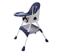Seggiolone per bambini, con 1 set di posate, altezza regolabile, per bambini, 6 mesi, 6 anni, portata 80 kg (blu)