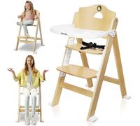 Seggiolone per bambini in legno seggiolone sedia per scale regolabile in alte...