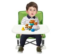 Seggiolone per bambini, pieghevole, con vassoio, sedile da pavimento con vassoio per il pranzo, seggiolone con chiusura e vassoio rimovibile (verde)