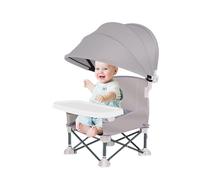 Seggiolone Per Bambini, Sedia Da Pranzo Con Rialzo Pieghevole, Sedia Da Spiaggia Portatile Con Vassoio Rimovibile E Parasole, Seggiolone Da Viaggio Per Pappa Per Picnic All'aperto, Feste, Campeggio