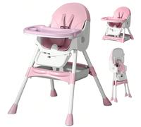Seggiolone pieghevole per bambini, sedia trasformabile in sedia da pranzo e da gioco - modello comfort con doppio vassoio e porta giocattoli. Seggiolone multifunzionale: Il nostro seggiolone 2 in 1 no