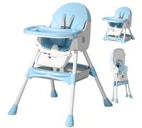Seggiolone pieghevole per bambini, sedia trasformabile in sedia da pranzo e da gioco - modello comfort con doppio vassoio e porta giocattoli. Seggiolone multifunzionale: Il nostro seggiolone 2 in 1 no