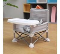 Seggiolone portatile da pavimento, per interni ed esterni, compatto, pieghevole, con vassoio, per bambini, tavolo da pranzo, campeggio, spiaggia, pieghevole, portatile, non ribaltabile