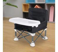 Seggiolone portatile da pavimento, per interni ed esterni, compatto, pieghevole, con vassoio, per bambini, tavolo da pranzo, campeggio, spiaggia, pieghevole, portatile, non ribaltabile