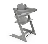 Seggiolone Stokke Tripp Trapp (Storm Grey) con vassoio Stokke (Storm Grey) - Include sedia Tripp Trapp e Baby Set 2 per bambini da 6 a 36 mesi - Regolabile e facile da pulire