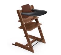 Seggiolone Stokke Tripp Trapp (Warm Brown) con vassoio (Black) - Include sedia Tripp Trapp, Baby Set 2 per bambini da 6 a 36 mesi e vassoio - Regolabile e facile da pulire