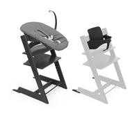 STOKKE® Tripp Trapp® Sedia - Faggio nero incl. Newborn Set™ Anthracite e Baby Set V2 nero