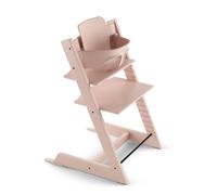 Seggiolone Tripp Trapp di Stokke con Baby Set, Serene Pink - Sedia regolabile ed evolutiva per bambini e adulti - Design ergonomico e classico