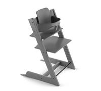 Seggiolone Tripp Trapp di Stokke con Baby Set, Storm Grey - Sedia regolabile ed evolutiva per bambini e adulti - Design ergonomico e classico