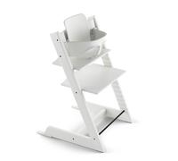Seggiolone Tripp Trapp di Stokke con Baby Set, White - Sedia regolabile ed evolutiva per bambini e adulti - Design ergonomico e classico