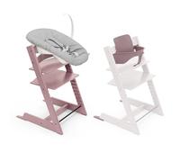 Seggiolone Tripp Trapp di Stokke, Heather Mauve (Include Sedia + Baby Set 2) con Newborn Set (Grey) - Design Sicuro, Regolabile, Ergonomico
