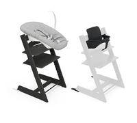 Seggiolone Tripp Trapp di Stokke, Oak Black (Include Sedia + Baby Set 2) con Newborn Set - Design Sicuro, Regolabile, Ergonomico