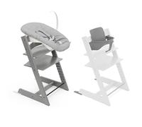 Seggiolone Tripp Trapp di Stokke, Storm Grey (Include Sedia + Baby Set 2) con Newborn Set - Design Sicuro, Regolabile, Ergonomico