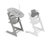 STOKKE® Tripp Trapp® Sedia - Faggio Grigio Tempesta incl. Newborn Set™ Grigio e Baby Set V2 Grigio Tempesta