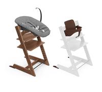 Seggiolone Tripp Trapp di Stokke, Warm Brown (Include Sedia + Baby Set 2) con Newborn Set (Anthracite) - Design Sicuro, Regolabile, Ergonomico