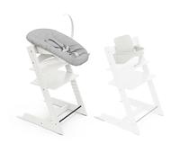 Seggiolone Tripp Trapp di Stokke, White (Include Sedia + Baby Set 2) con Newborn Set - Design Sicuro, Regolabile, Ergonomico