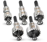 Seghe a Tazza Frese Metallo HSS per Acciaio Cobalto. Set Di 5 Frese 16+18,5+20+2