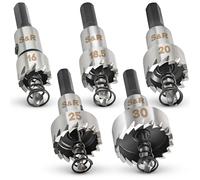 Seghe a Tazza Frese Metallo HSS per Acciaio Cobalto. Set Di 5 Frese 16+18,5+20+2