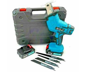 Seghetto a Gattuccio Motosega Elettrosega 4 LAME 2 BATTERIE 21V Mini Sega