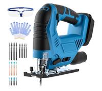 Seghetto alternativo a batteria compatibile con batterie Makita da 18 V | 20 lame per seghetto alternativo, 7 velocità, taglio obliquo ±45°, luce LED, cambio della lama senza attrezzi per legno, PVC