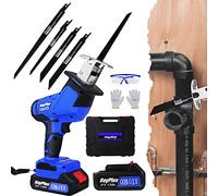 Seghetto alternativo cordless senza spazzole a velocità variabile 1900SPM, sega a batteria con batterie da 1,5 Ah, batteria con lama flessibile per tagliare facilmente legno e metalli