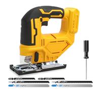 Seghetto alternativo elettrico senza fili per Dewalt 18V 20V, 400W 2900RPM con luce LED, 3 azione orbitale, angolo di taglio smussato ±45°, 6 lame con gambo a T per legno, plastica, metallo (senza
