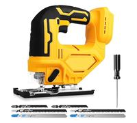 Seghetto alternativo elettrico senza fili per DEWALT, 400 W, 2900 giri/min, taglio smussato a 45°, 3 impostazioni orbitali con 6 lame di ricambio, per metallo, PVC, compensato PVC (per DeWalt)