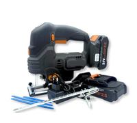 SEGHETTO ALTERNATIVO MULTIMATERIALE CORDLESS DOTATO DI 2 BATTERIE AL LITIO 21V 2.0 AH CON GUIDA LASER