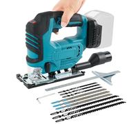 Seghetto alternativo senza fili compatibile con batteria Makita 18 V, utensile da taglio senza spazzole da 500 W, 3300 giri/min, tagli smussati a 45° con lame seghetto alternativo per taglio dritto
