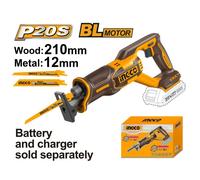 Seghetto Gattuccio a Batterie 20V INGCO + Kit da 2 lame NUDO solo corpo macchina