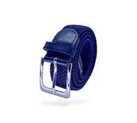 SEGMENTES Cintura intrecciata elastica per uomini e donne con fibbia quadrata con lunghezza da 100 cm a 135 cm - stile e comfort combinati in una cintura in tessuto elasticizzato unisex, Blu navy