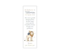 Segna posto per Battesimo personalizzabile per bimbo/a pronto per l'utilizzo stampato su cartoncino 300gr (Battesimo per Bimba) (Bimba e il Leone) KIT DA 40 PEZZI