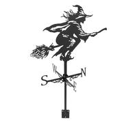 Segna Vento da Esterno Atmosfera di Halloween, Indicatore Vento Nero | Metallo Ferro, Finitura Nera e Dettagli Raffinati, Montaggio Semplice su Tetto o Garage