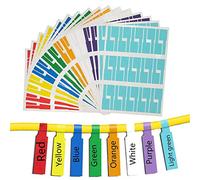 Segnacavi Elettrici,Etichette Cavi 480 Pezzi Etichetta Impermeabile Resistente Allo Strappo Etichetta Marcatore Cavo Adesive Identificazione 8 Colori Assortiti 16 Fogli Etichette Colorate