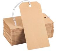 Segnadimensioni for appendiabiti in carta di cotone | Segnaprezzi scrivibili multicolori da 180 pz, cordino, fori rinforzati, elastici: vendita al dettaglio e fai da te(Brown)
