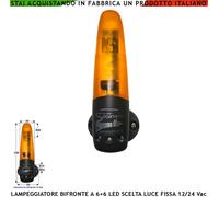 Segnalatore 6+6 Led Luce Arancione Fissa o Lampeggiante Movimento Automatismo
